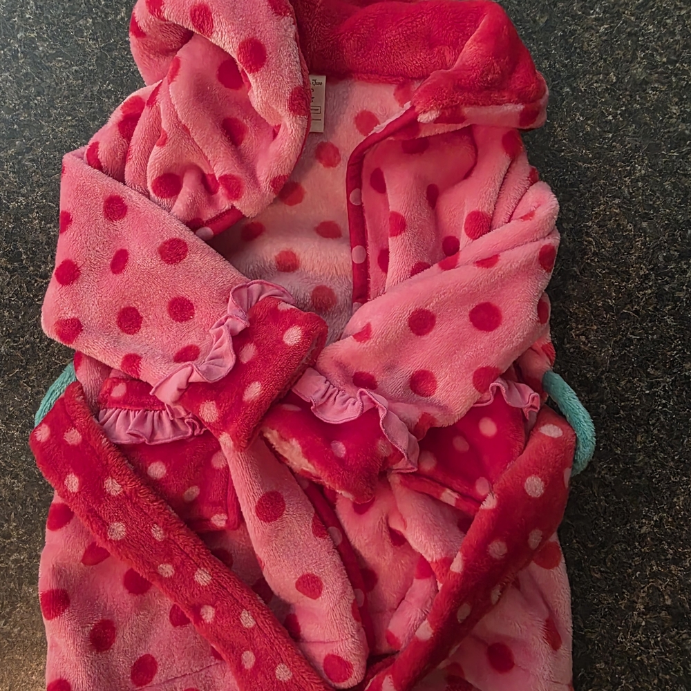 VGUC Matilda Jane Pink Polka Dot Kids Robe